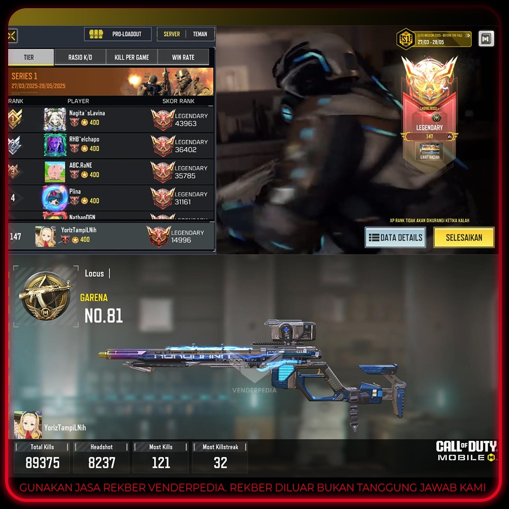 Rank:Legendary BPASS:BANYAK NGGA KEITUNG
