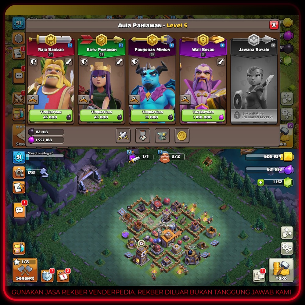 Experience Level:91 Town Hall Level: 11