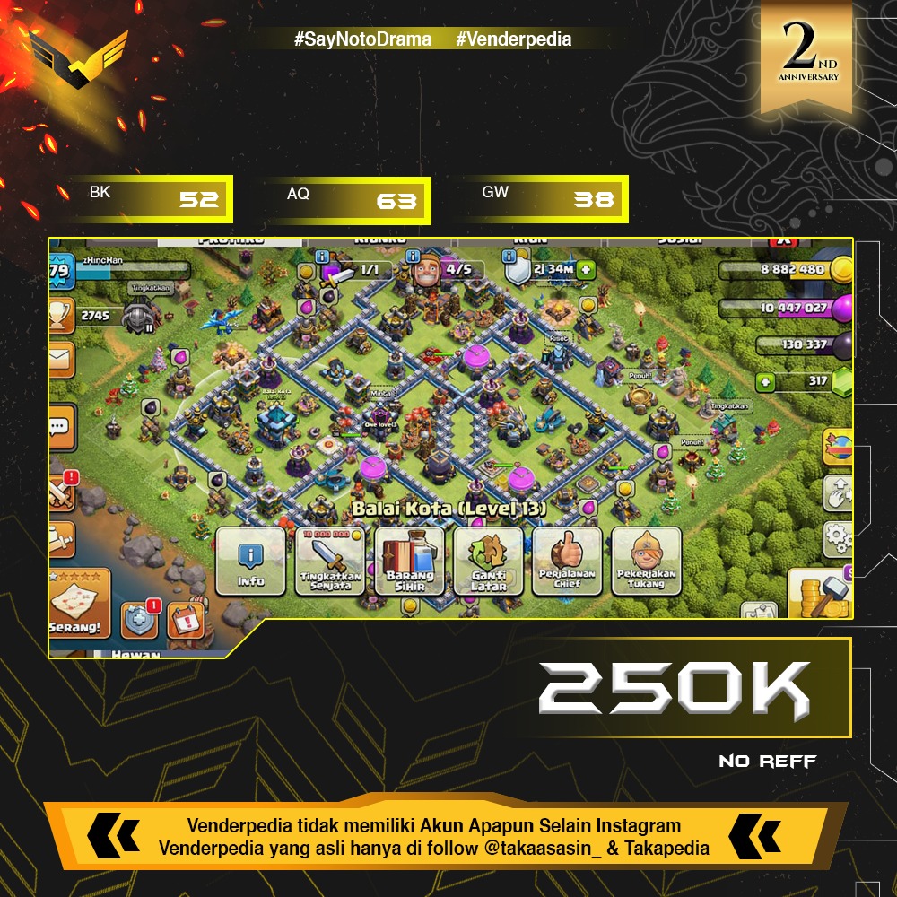 Experience Level: 179 Town Hall Level: 13 Current Gems: 317