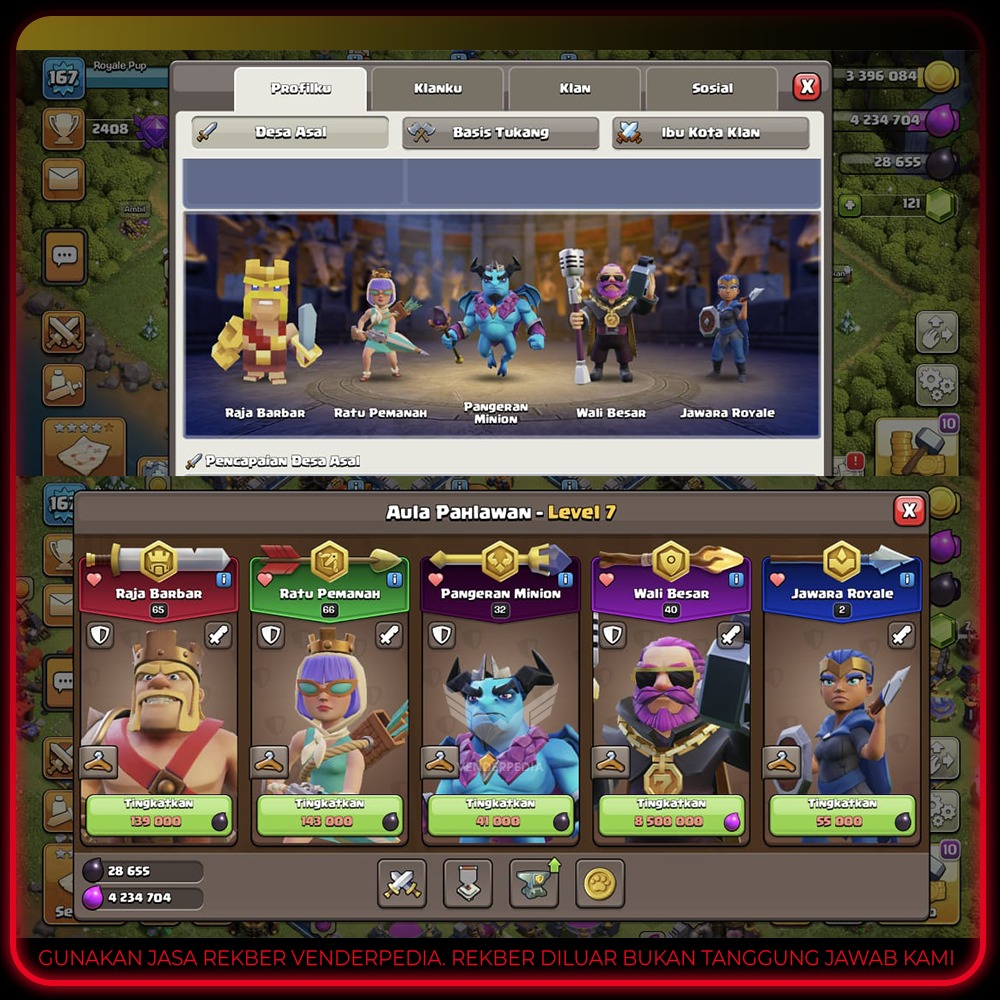 Experience Level: 167 Town Hall Level: 13*4
