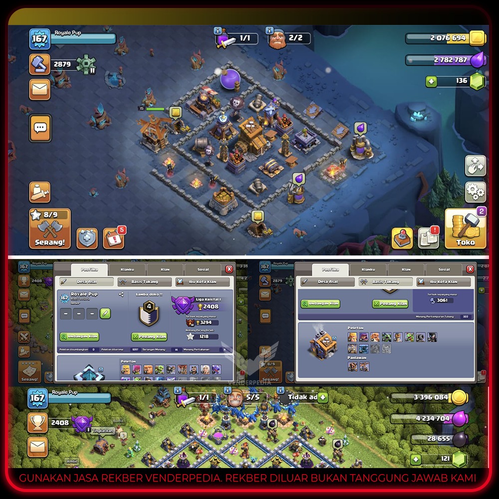 Experience Level: 167 Town Hall Level: 13*4