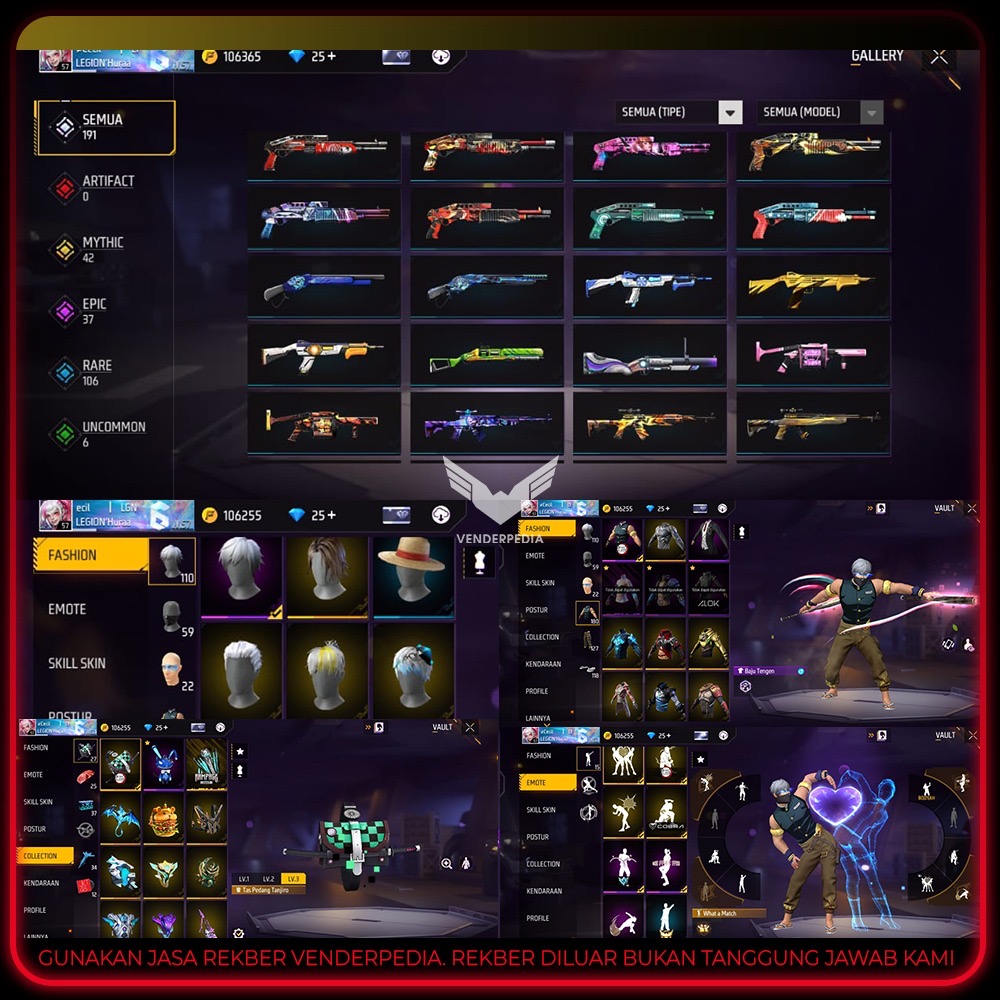 Skin Senjata: SG 2rasa, ac80, SG panjang, mp40, xm8, dll