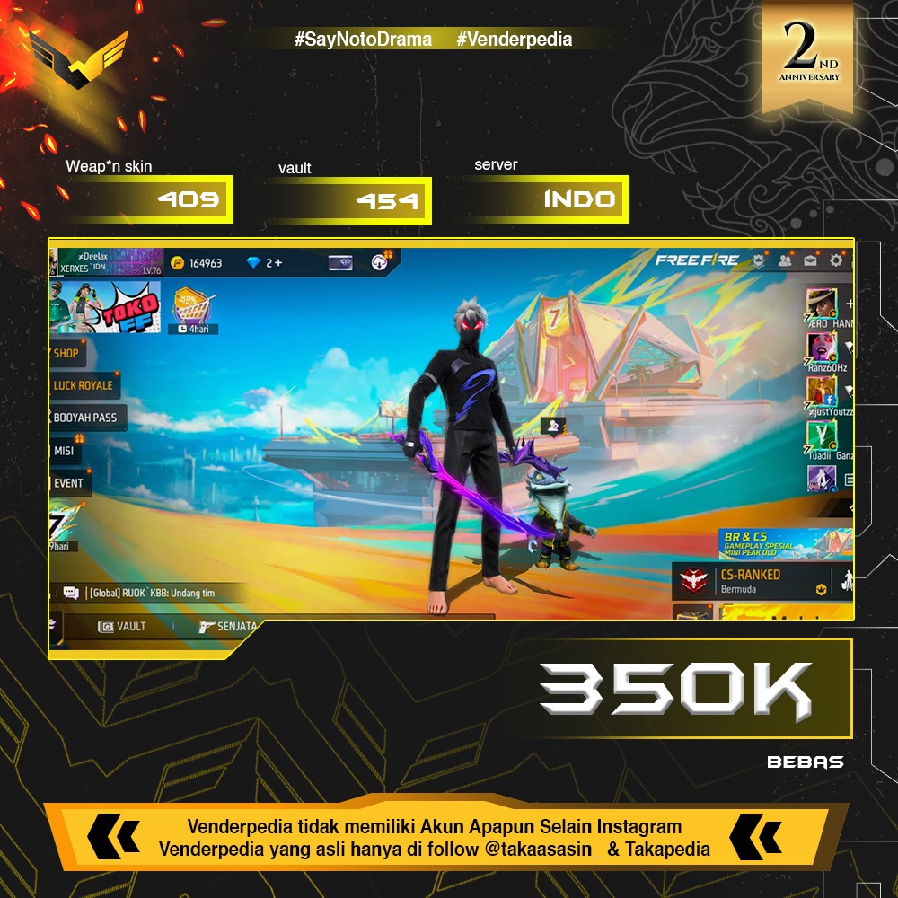 Judul Akun:Akun Gg Vault G perlu ditanya skin SG 4 Skin Senjata:409