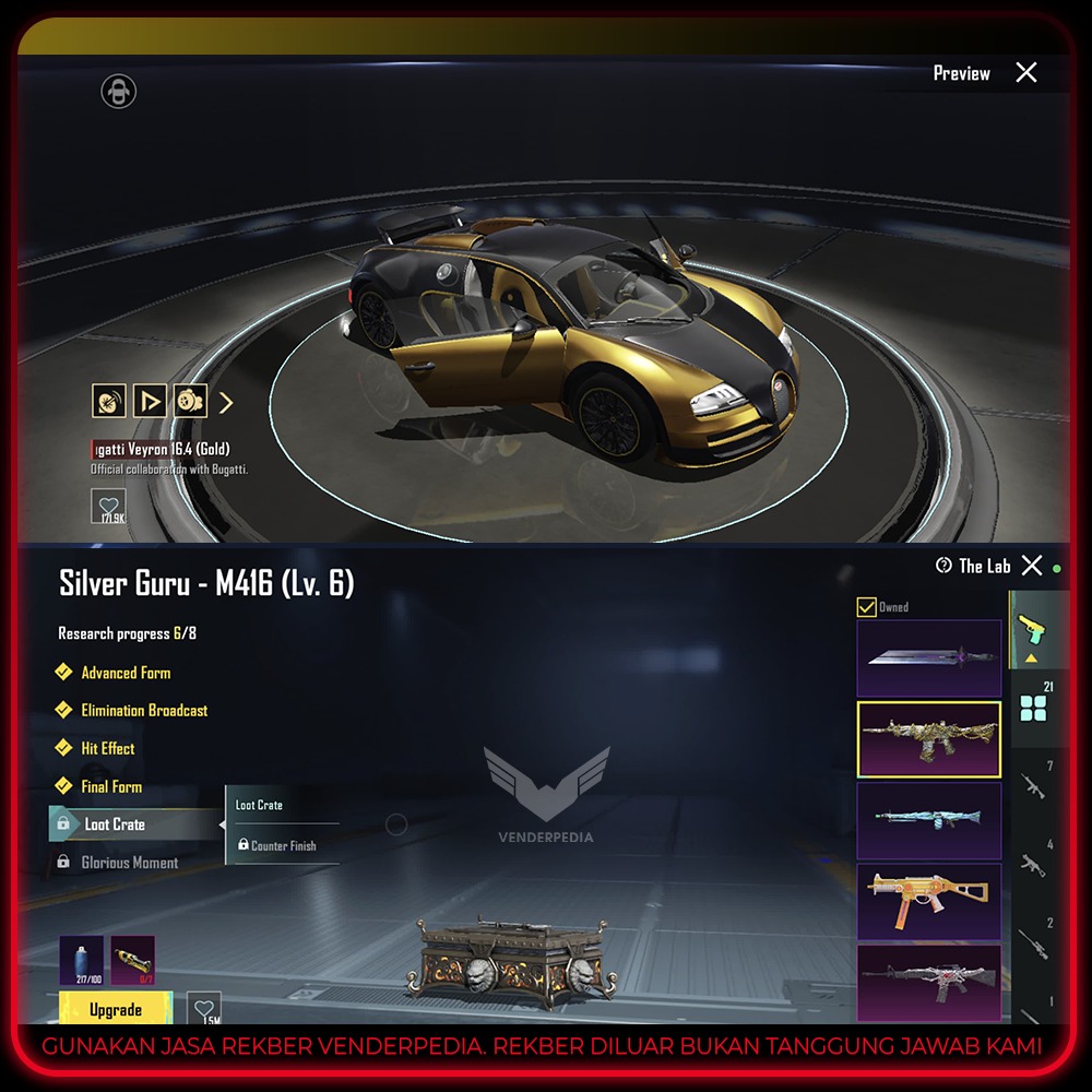 M4 Silver Guru max dan mobil 3 kartu Bugatti, Nego