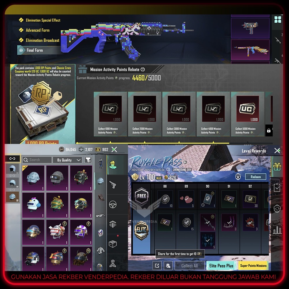 Jual akun Pubg m4 Glacier lvl 6, 4 Kill mes, 10 senjata lab, baju Kazuya tekken 7,Uc sisa 1,200